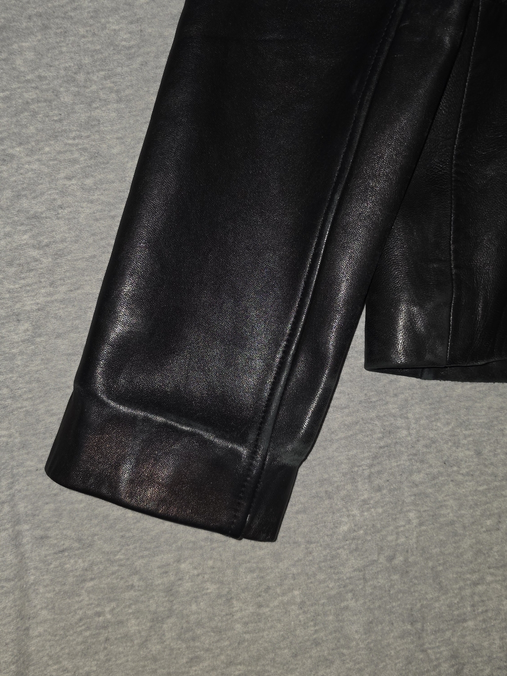 Kenneth Cole Reaction Black Leather Zip-Front Jacket - Picture 13 of 16